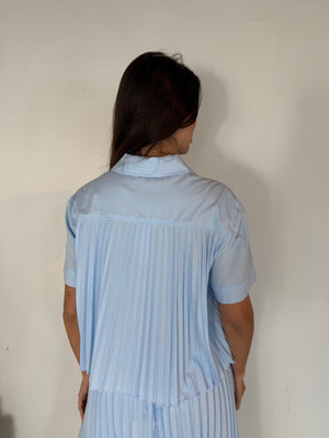 Baby Blue Pleated Set