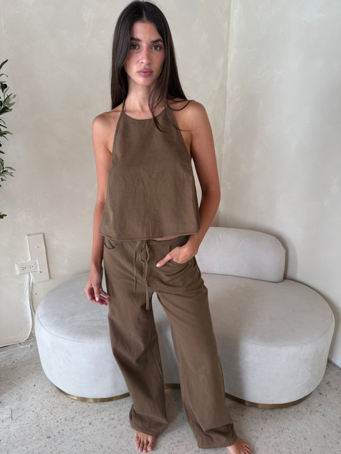 Choco Halter Top & Pant Set
