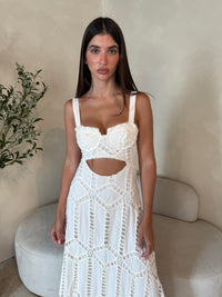 Embroidered Bustier Long Dress