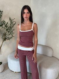Striped Contrast Lounge Set