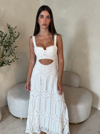 Embroidered Bustier Long Dress