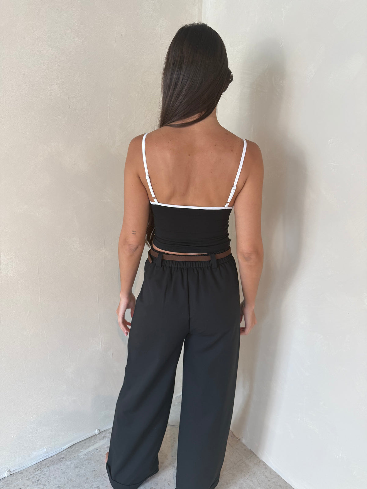Black Belted Trousers
