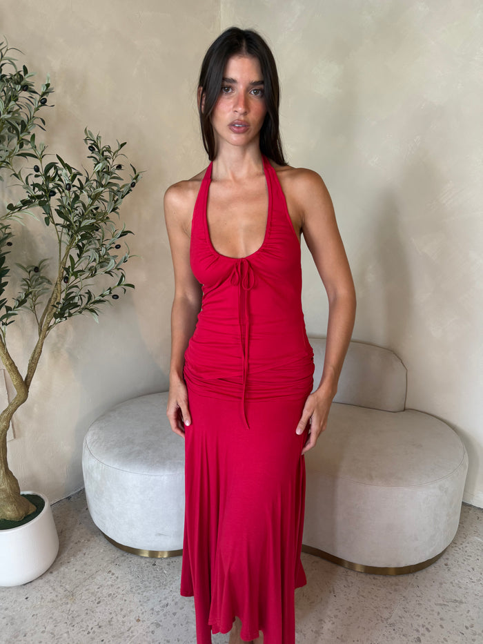 Hali Ruched Top & Midi Skirt Set
