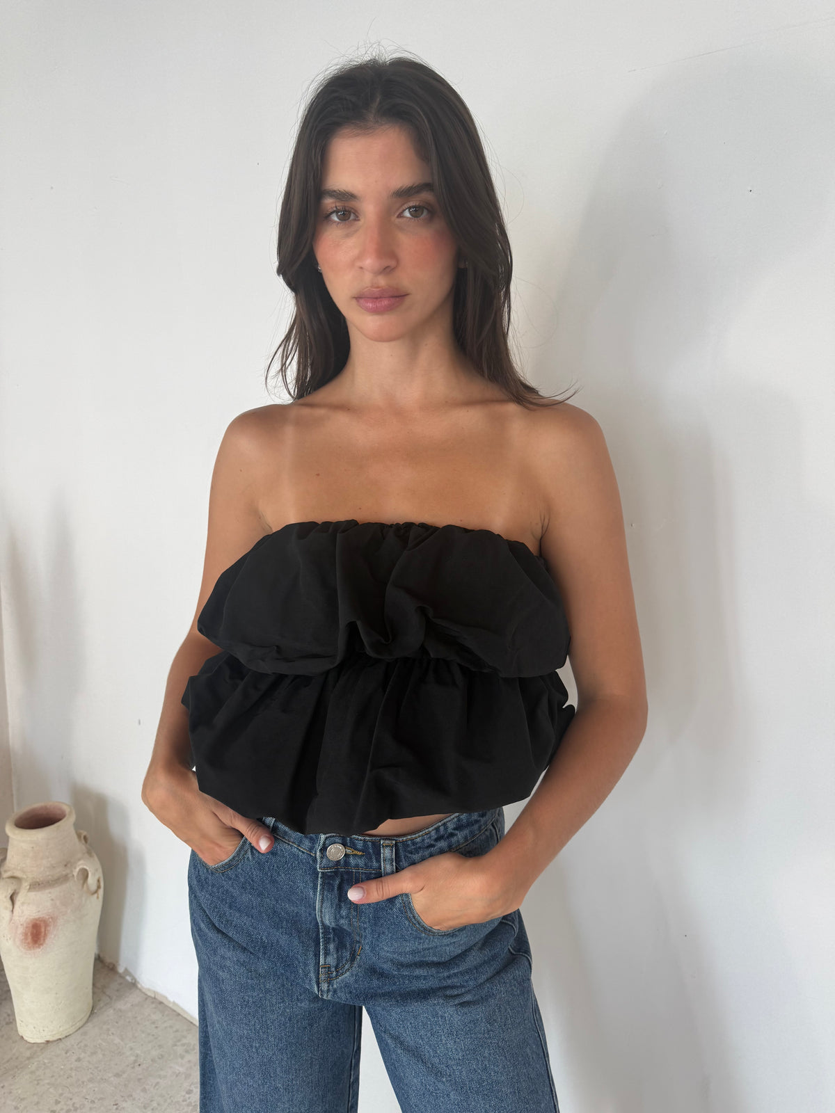Strapless Bubble Tube Top