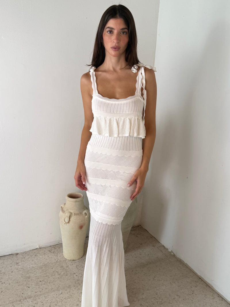 Ruffle Knit Maxi Dress