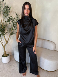 Black Satin Set