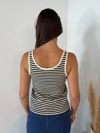 Stripe Button Top