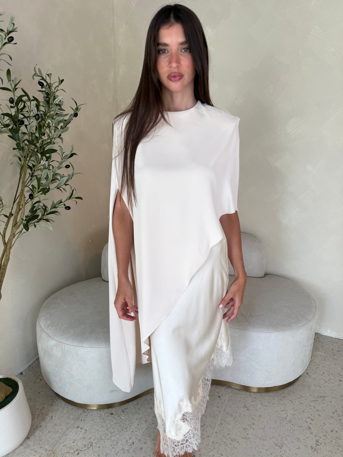 Asymmetric Cream Top