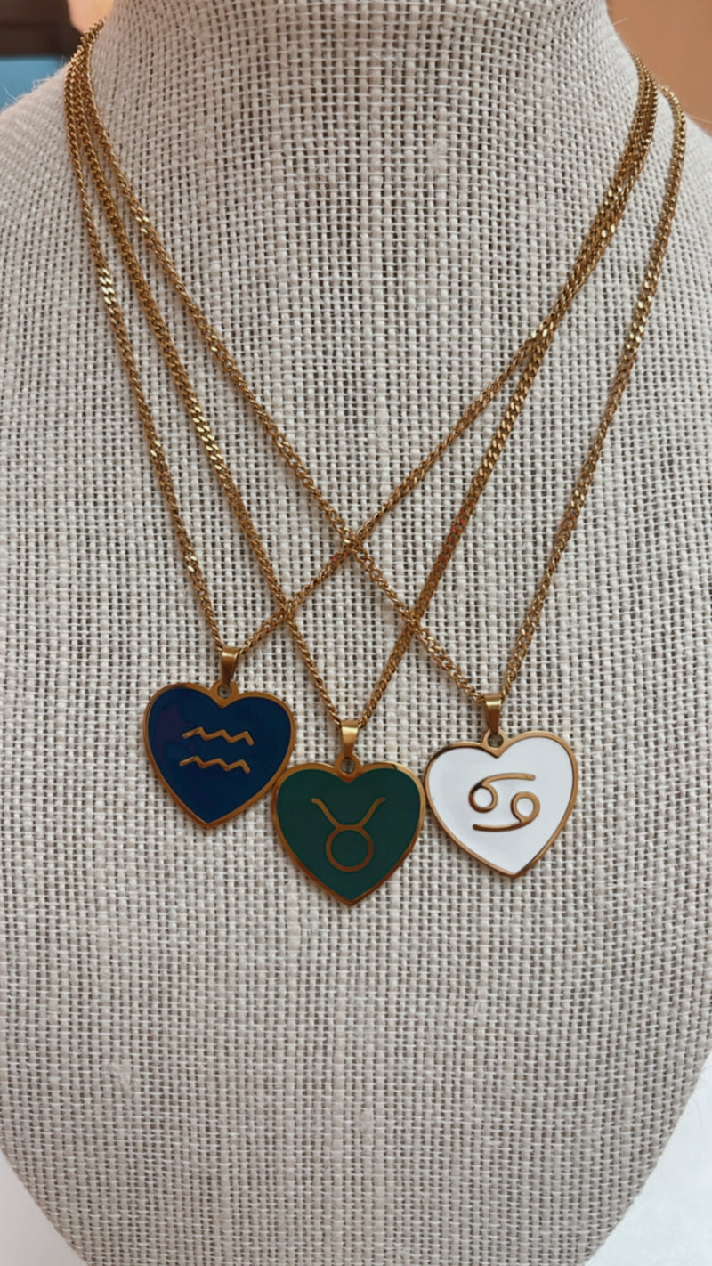 Heart Zodiac Sign Necklace