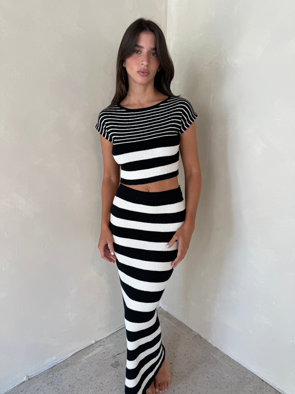 Stripe Top & Skirt Set