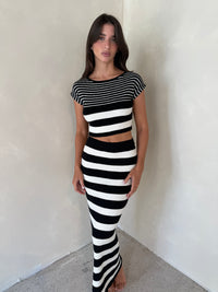 Stripe Top & Skirt Set