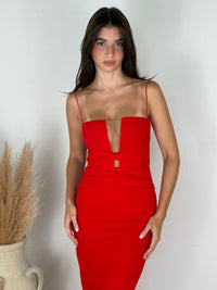 Twist Front Column Dress