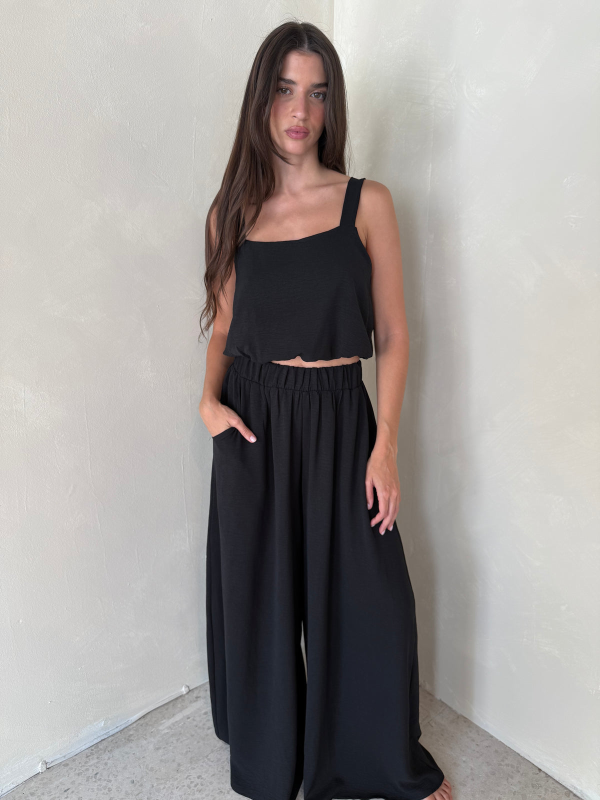 Black Bubble Top & Pant Set