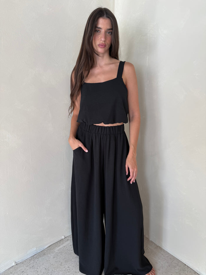 Black Bubble Top & Pant Set