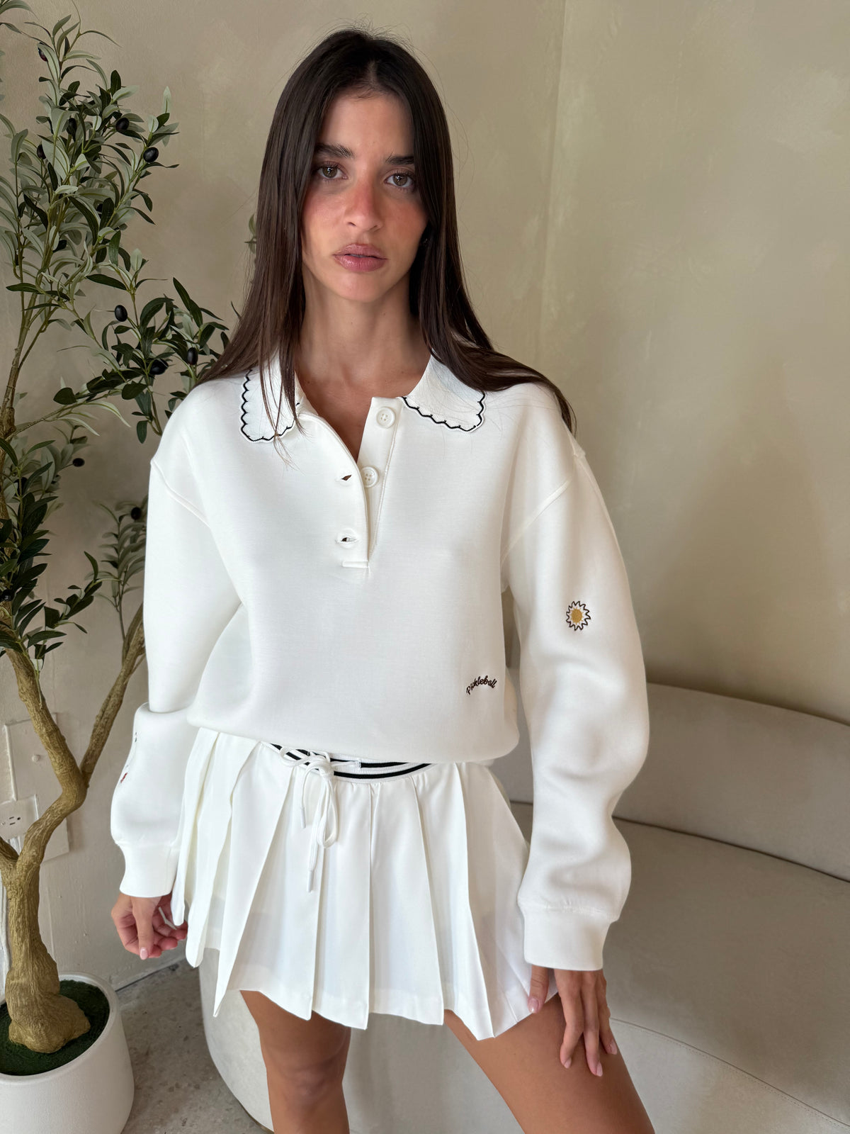 Pickleball Sweatshirt & Pleated Skirt Set
