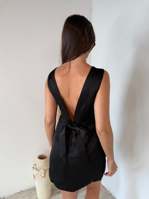 Bow Black Mini Dress