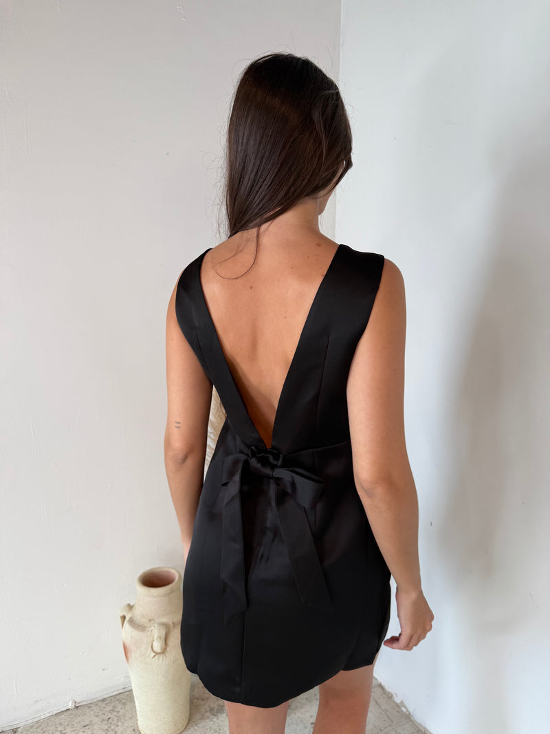 Bow Black Mini Dress