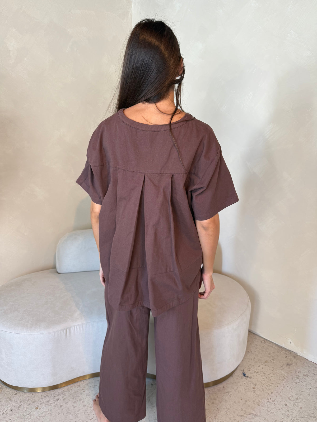 Brown SS Top & Pant Set