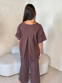 Brown SS Top & Pant Set