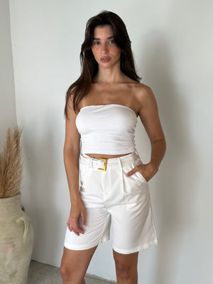 White Buckle Jorts