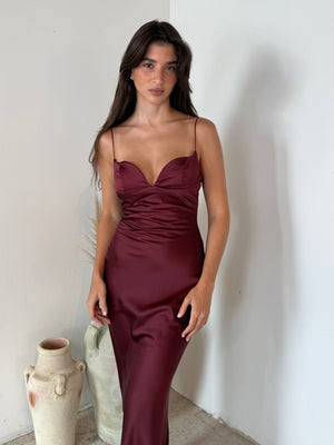 Satin Sweetheart Maxi Dress