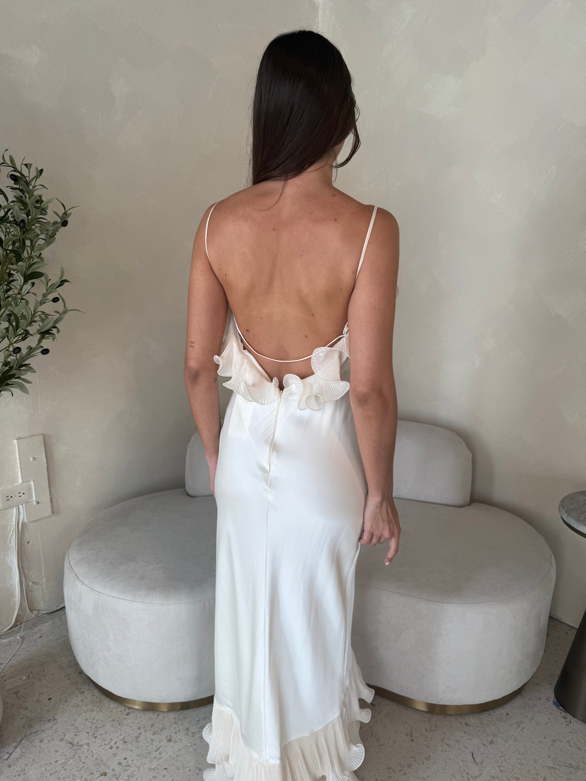 Satin Ruffle Dress