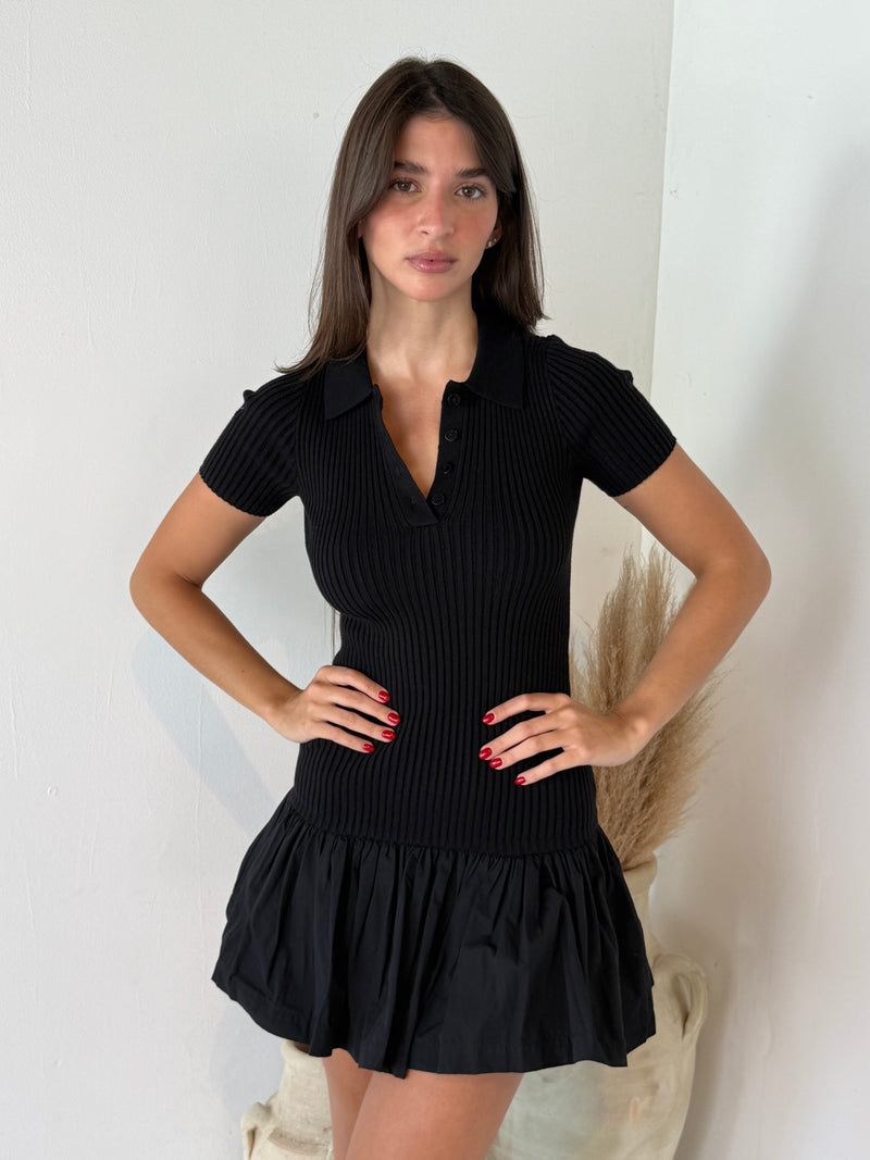 Ribbed Collar Dress