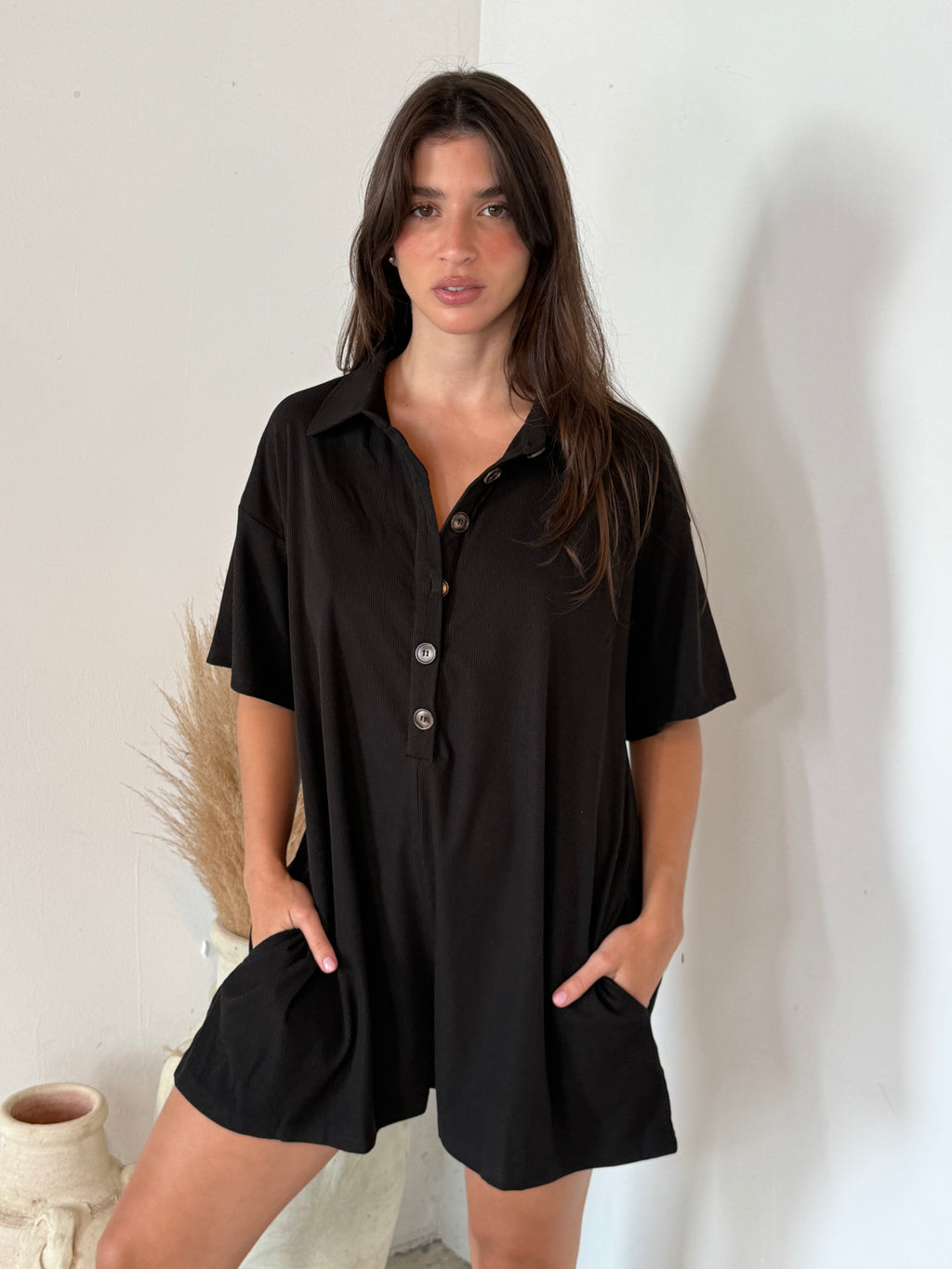 Casual Button Down Romper