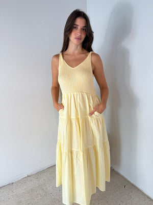 Sienna Butter Yellow Maxi Dress