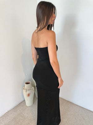 Black Strapless Maxi Dress