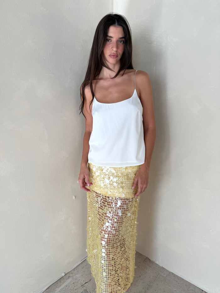 Yellow Sequin Skirt