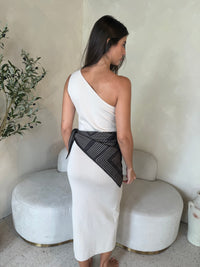 One Shoulder Maxi Dress & Scarf