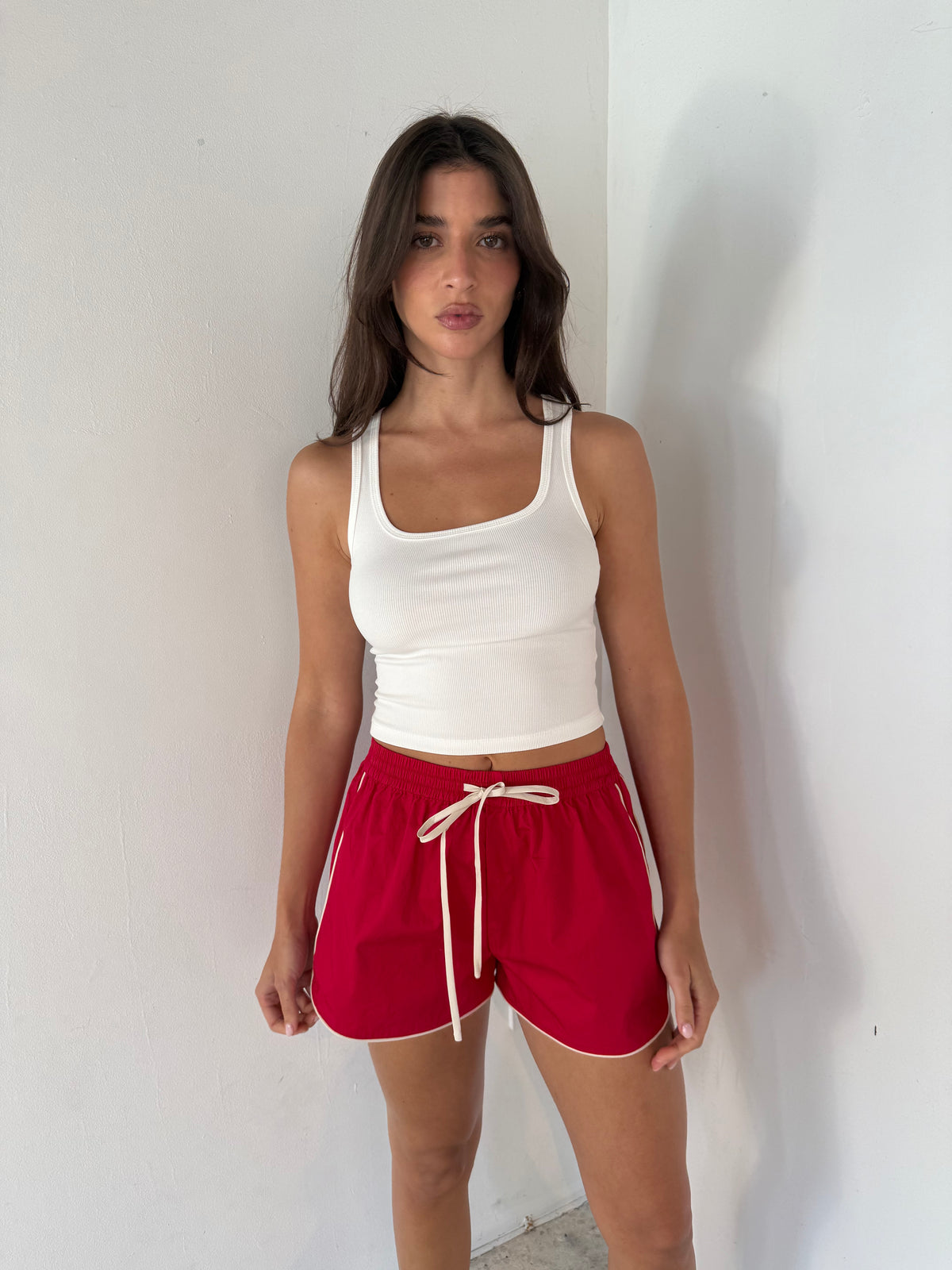 Red Contrast Shorts