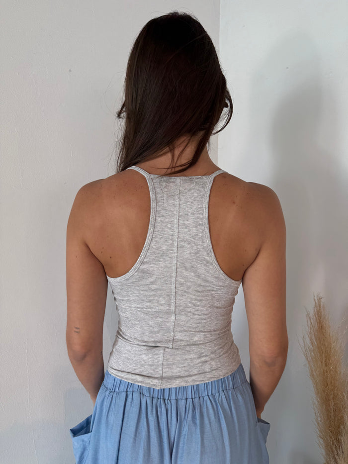Ribbed V Top