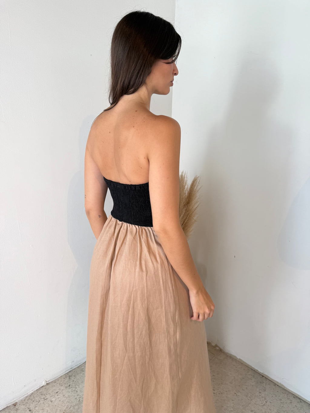 Linen Two Tone Tube Dress