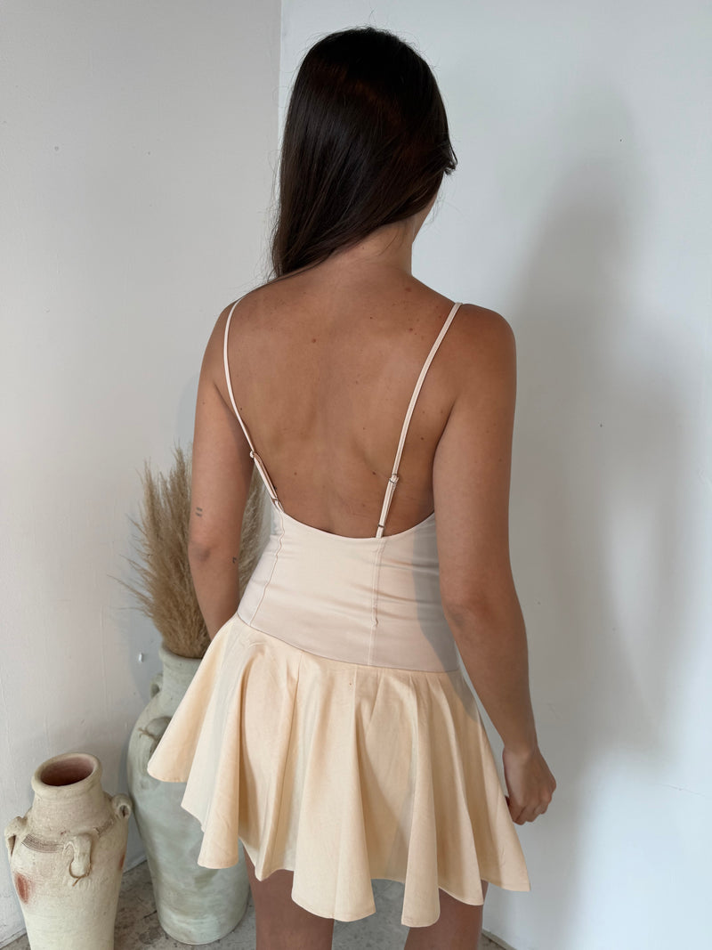 Solid Flare Mini Dress