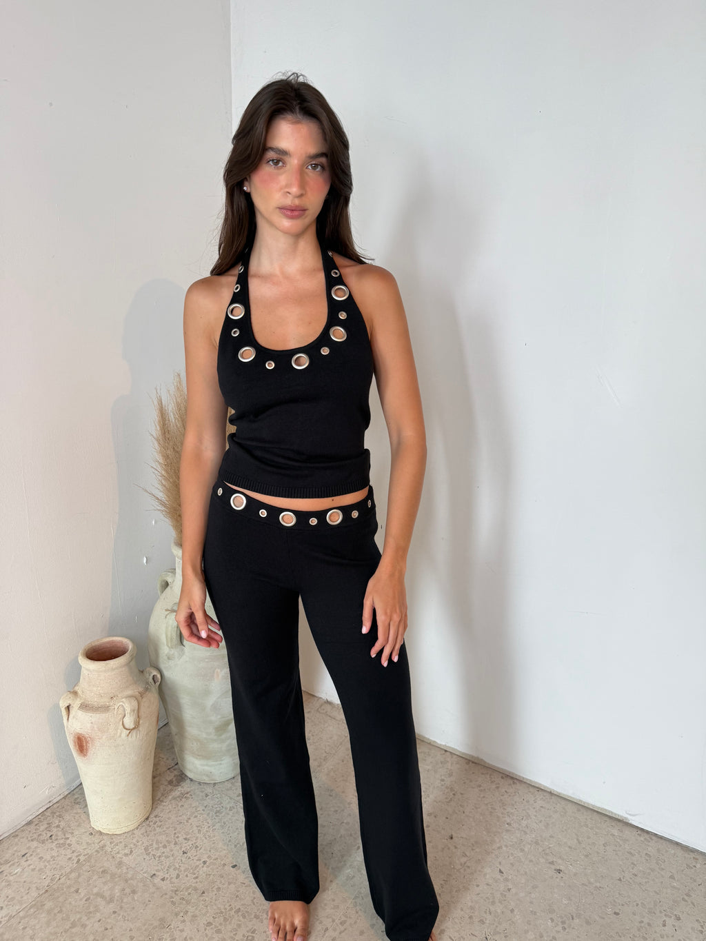 Grommet Halter Top & Pant Set