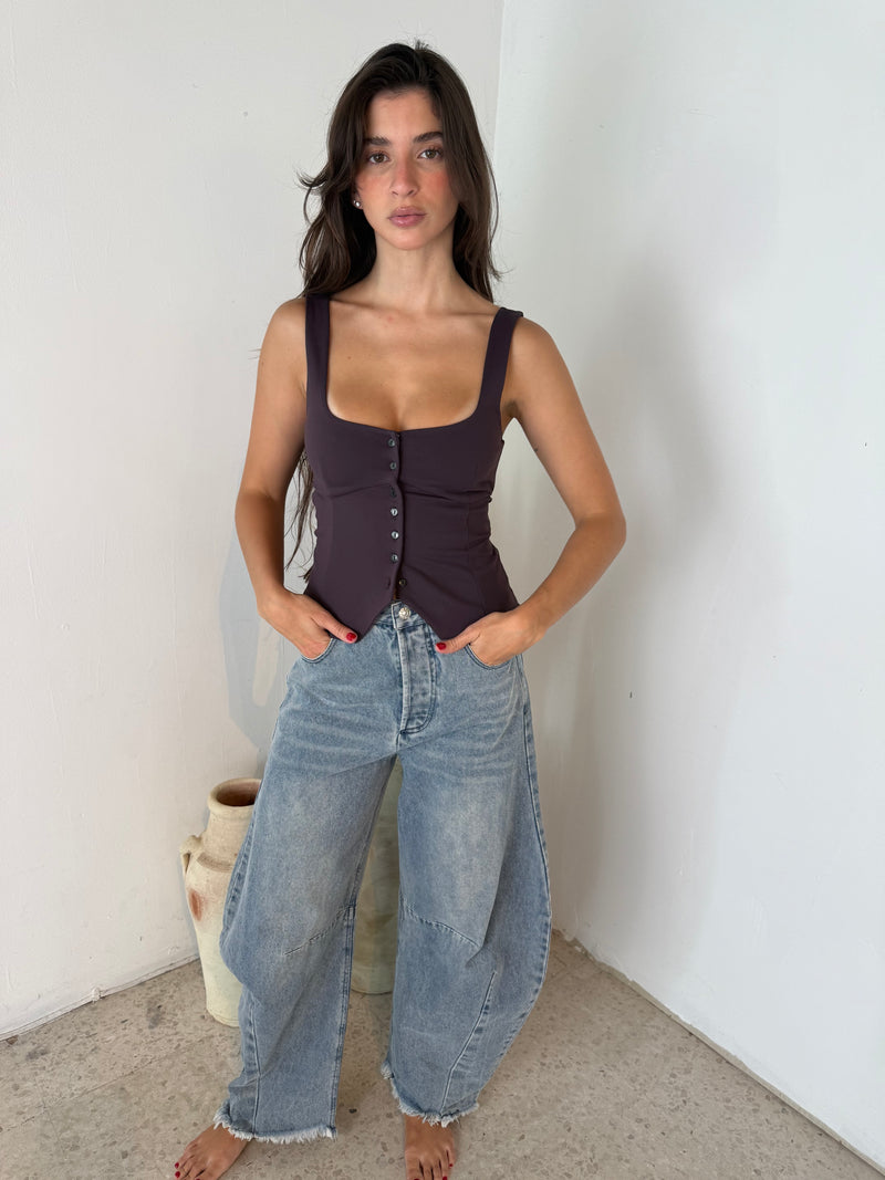 Medium Wash Barrel Pants