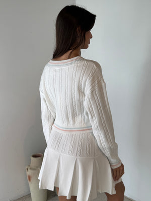 Varsity Crop Sweater & Skirt Set