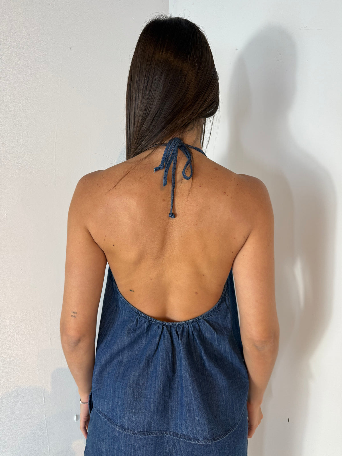 Denim Halter Top & Short Set