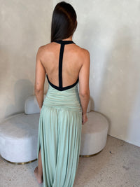 Mint Draped Maxi Dress