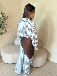 Blue Brown Stripe Set