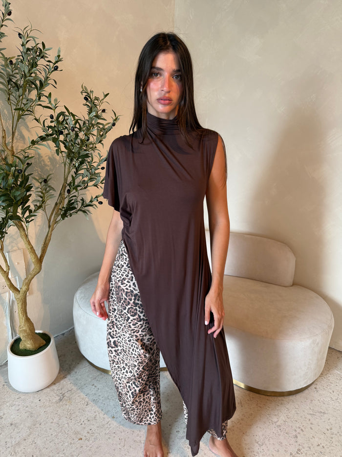 Hi Neck Asymmetric Top
