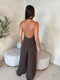 Open Back Halter Jumpsuit