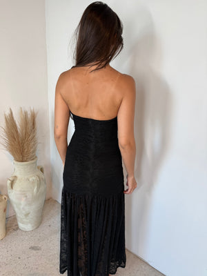 Black Lace Tube Dress