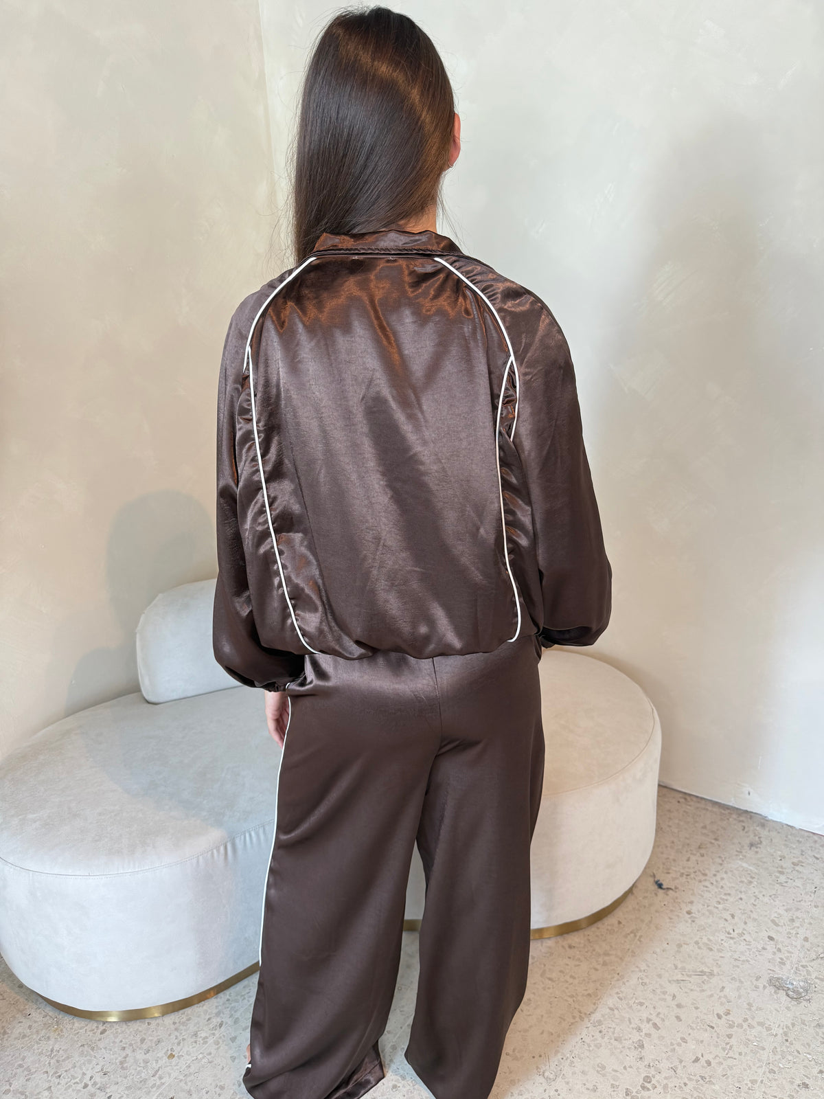 Track Satin Jacket & Pant Set