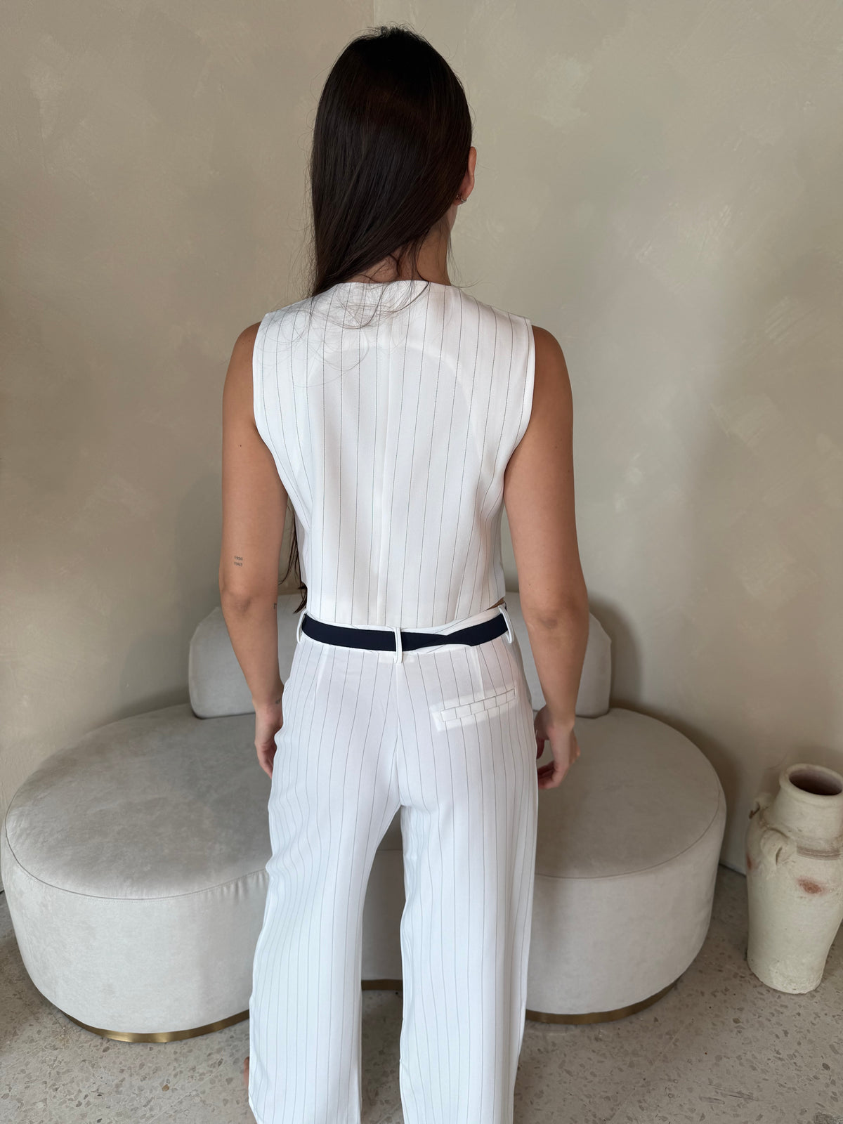 Stripe Button Vest & Pant Set