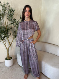 Plaid Top & Pant Set