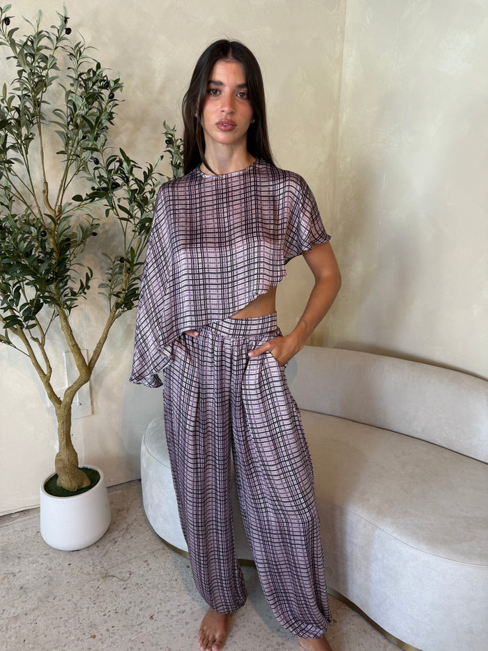 Plaid Top & Pant Set