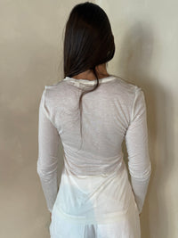 Off White LS Sheer Top